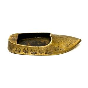Vintage Solid Brass Shoe Slipper Incense Holder Ashtray India